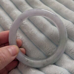 Translucent Light Lavender Grade A Burma Jade Bangle